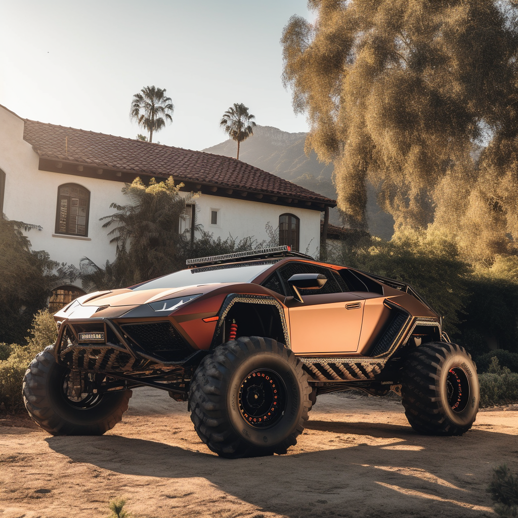 Lamborghini Monster Truck on Mansion Driveway