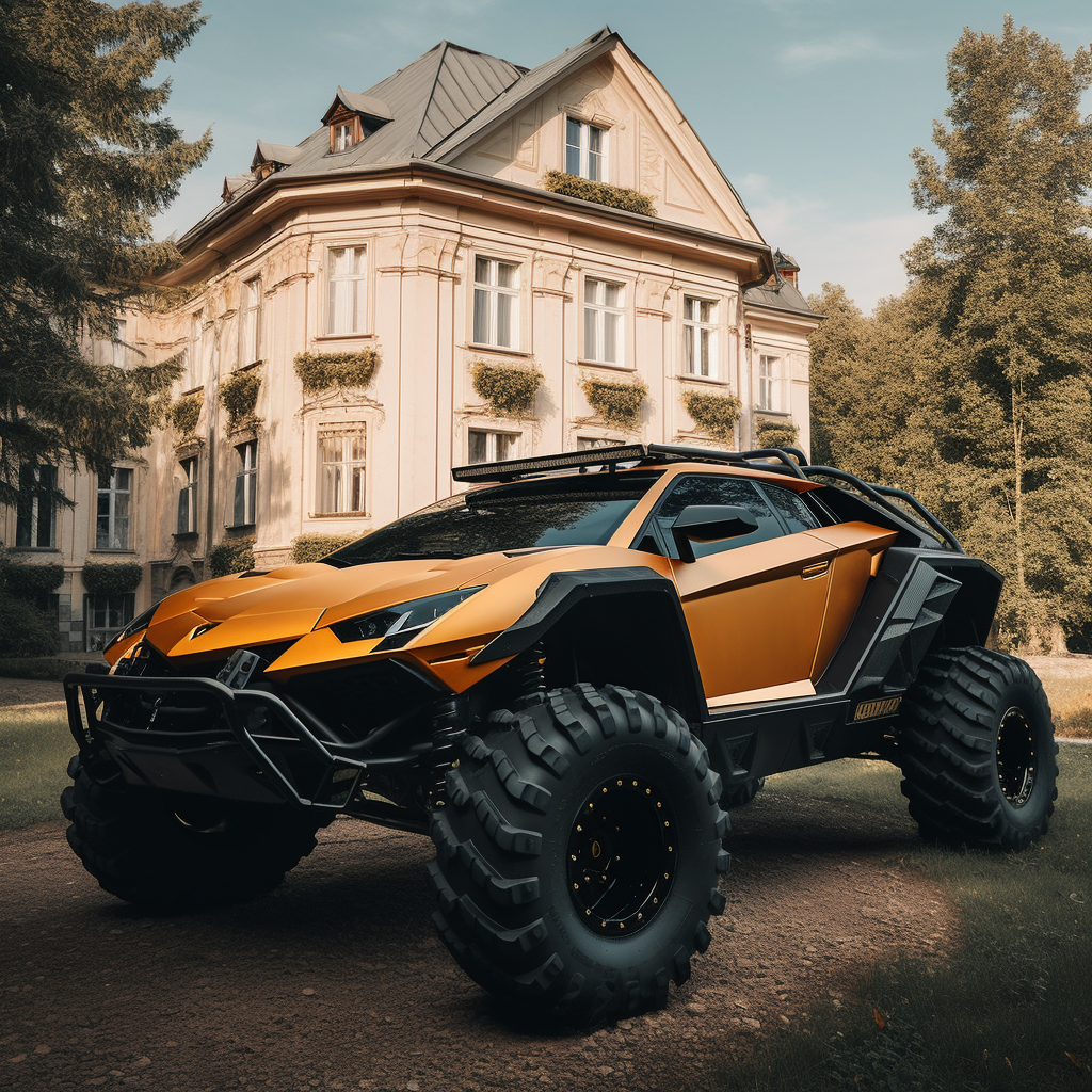 Luxury Lamborghini Monster Truck at Mansion