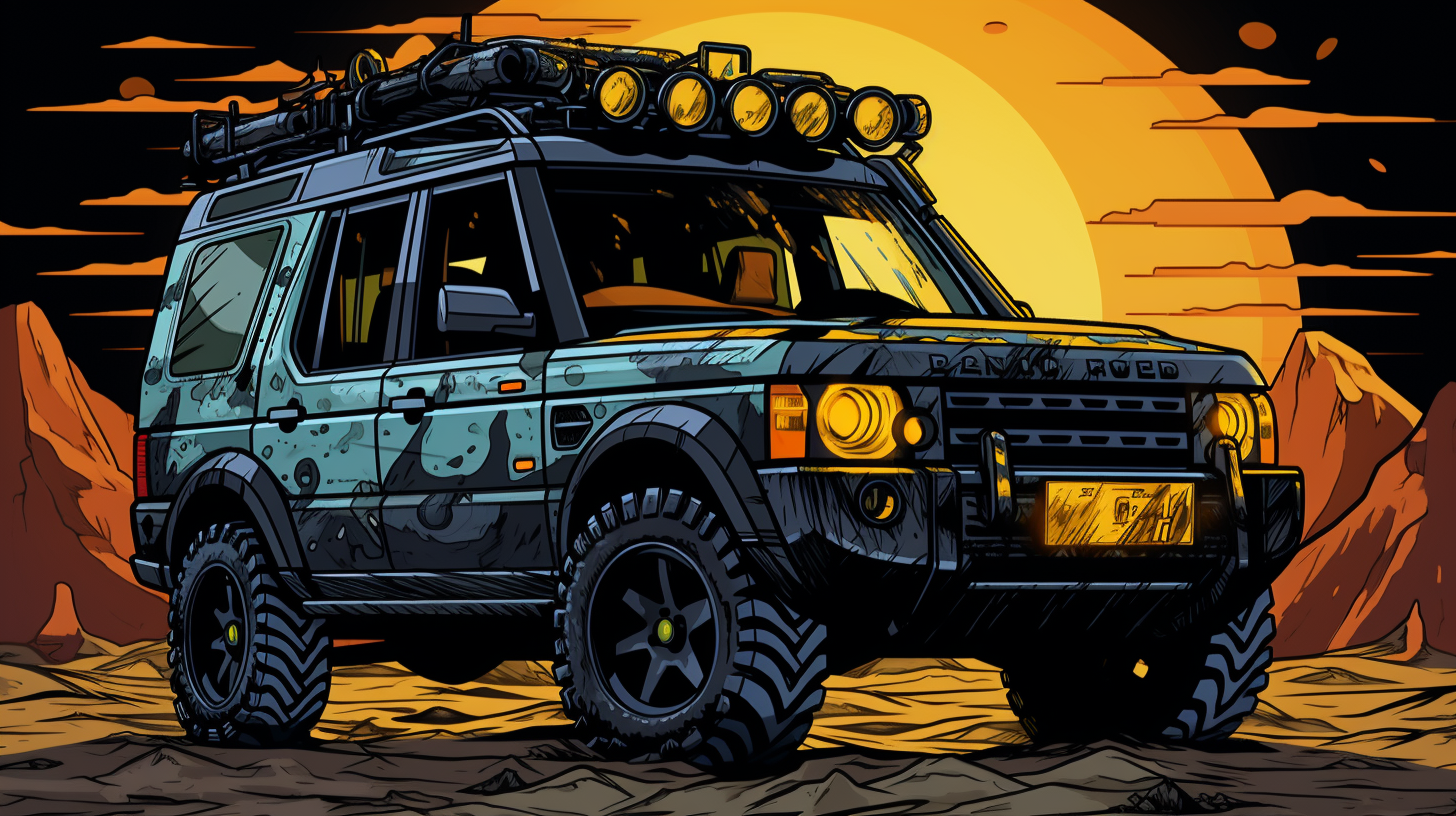 Land Rover Discovery with medieval vampire aesthetic