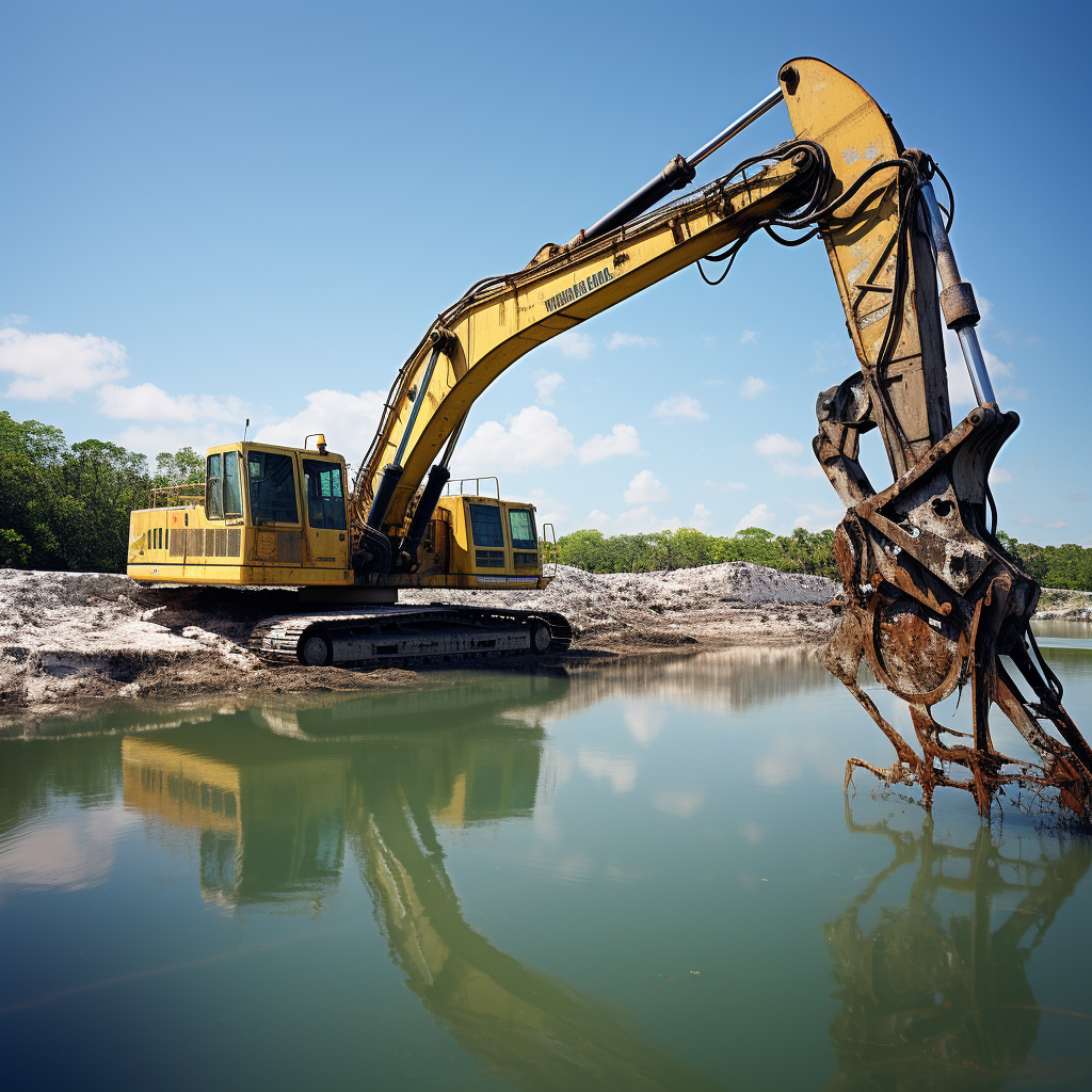 Landfill crane by Florida river