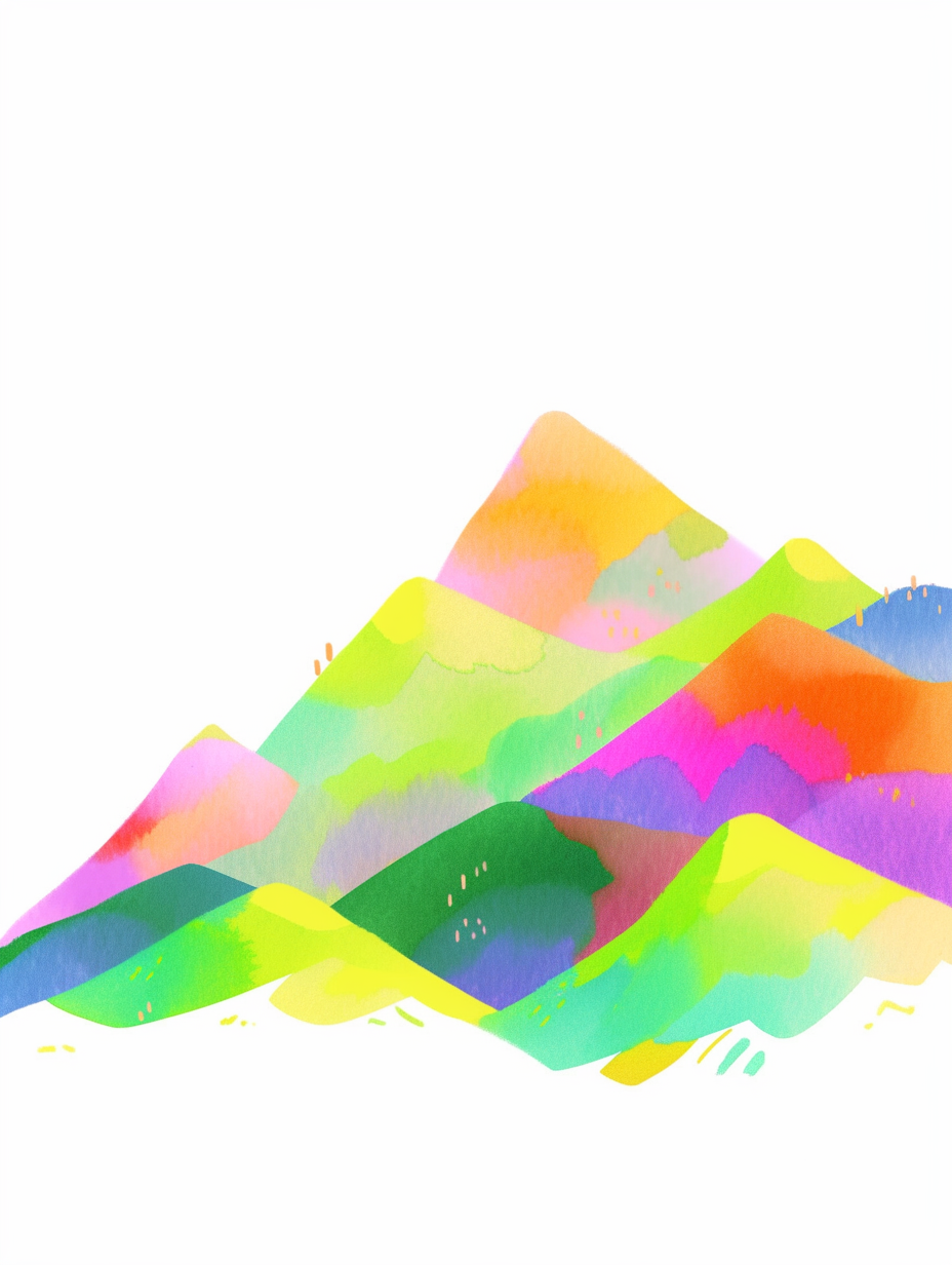 Colorful landscape illustration on white background