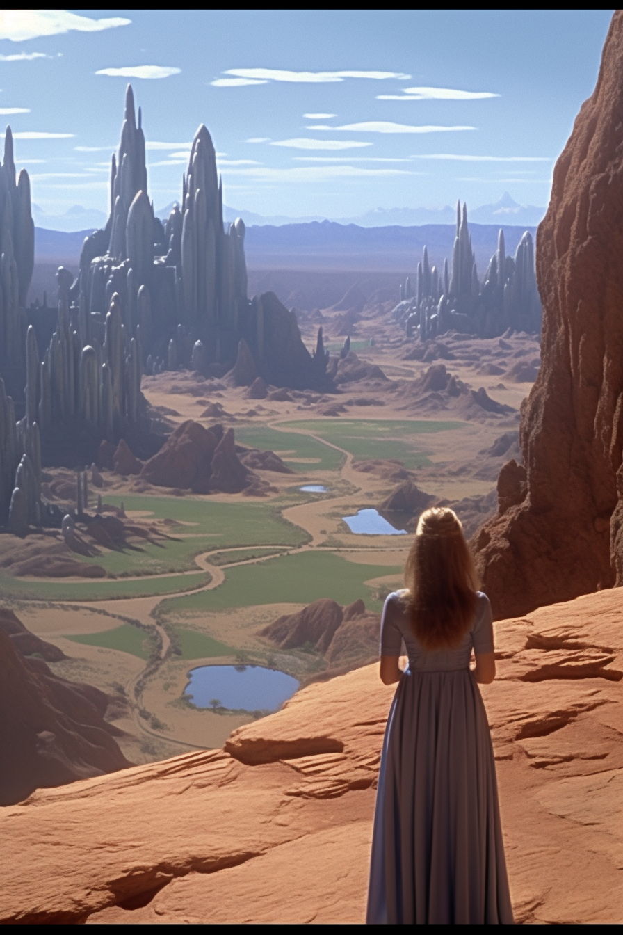 Woman mesmerized by Naboo's breathtaking landscape