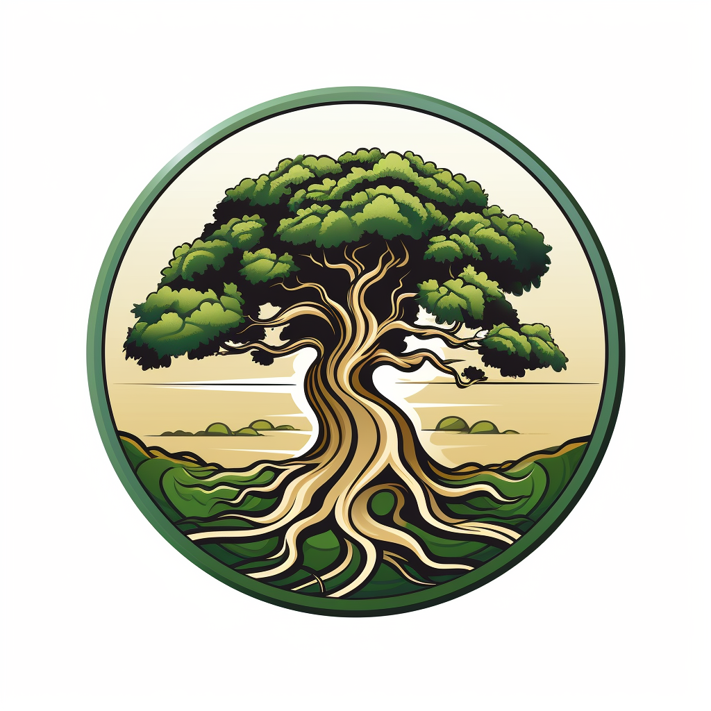 Logo of a green tree representing a landscape company