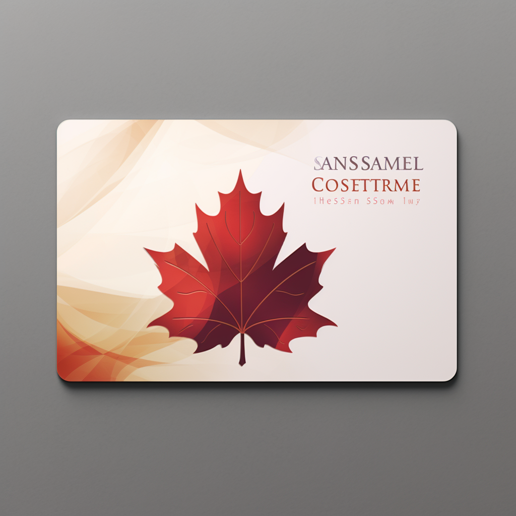 Landscape company card with maple leaf decoration