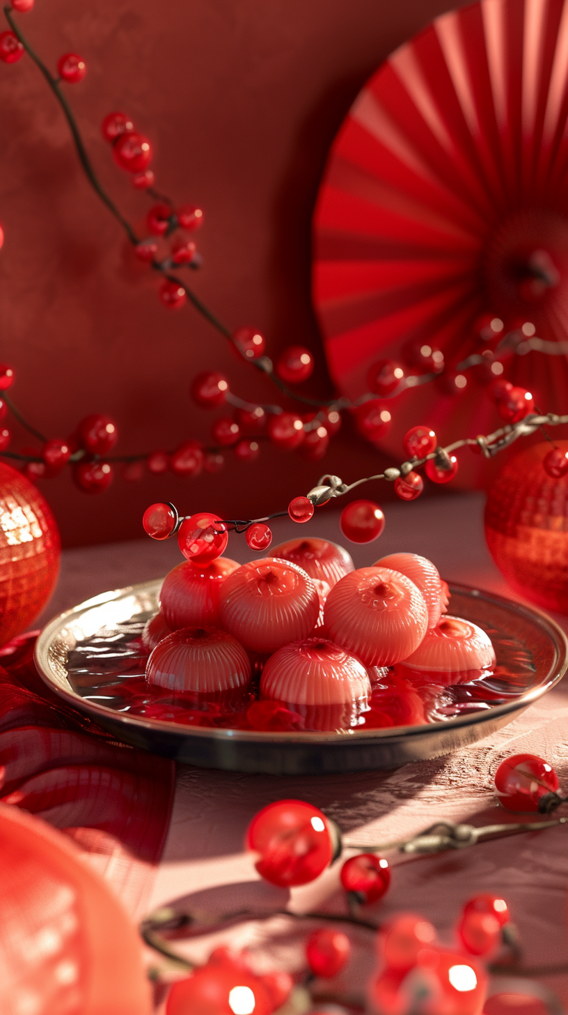 Red Glutinous Rice Balls Lantern Festival