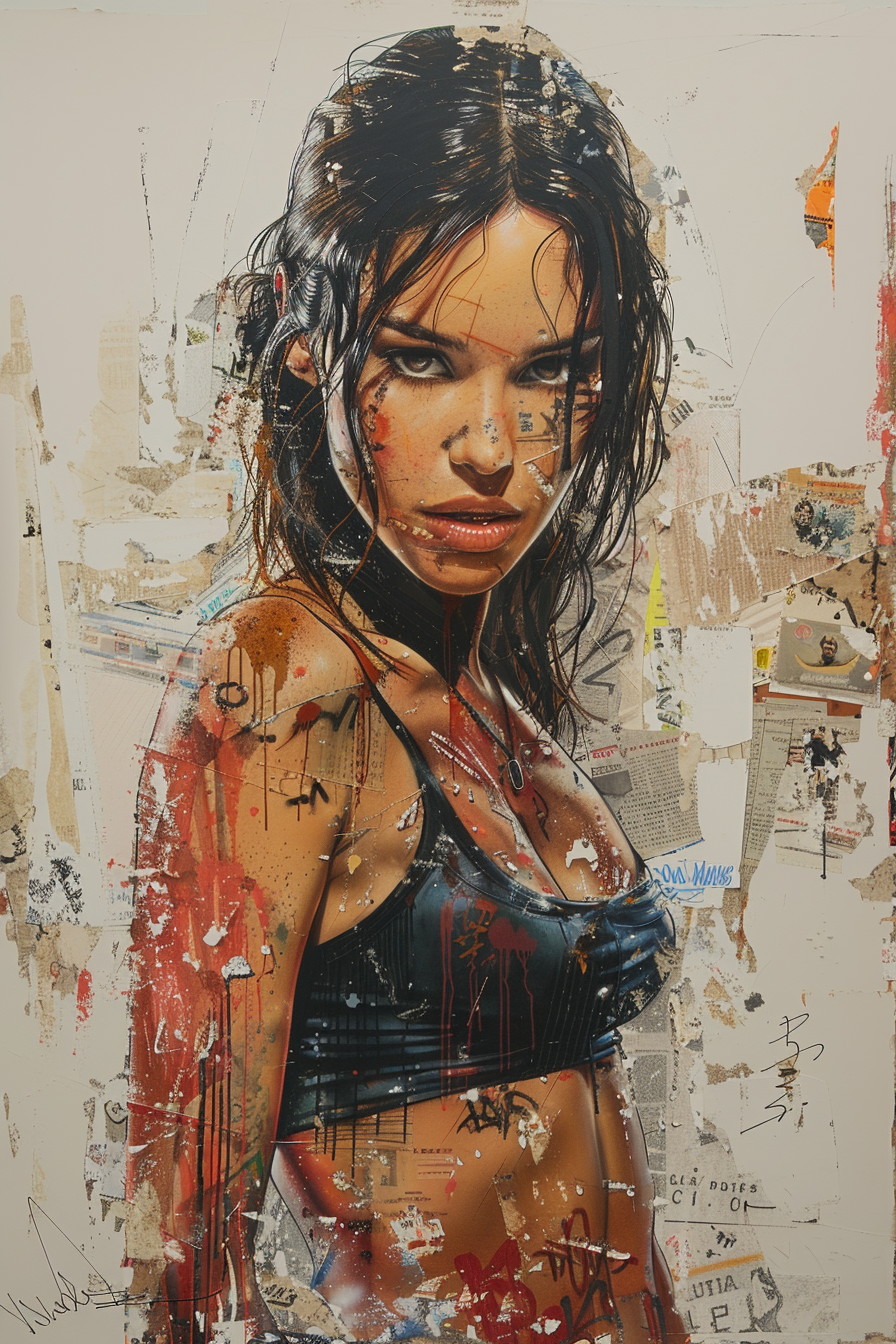 Lara Croft with Wildstyle Graffiti