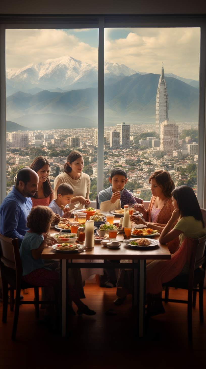 Large Argentine Family Having a Meal