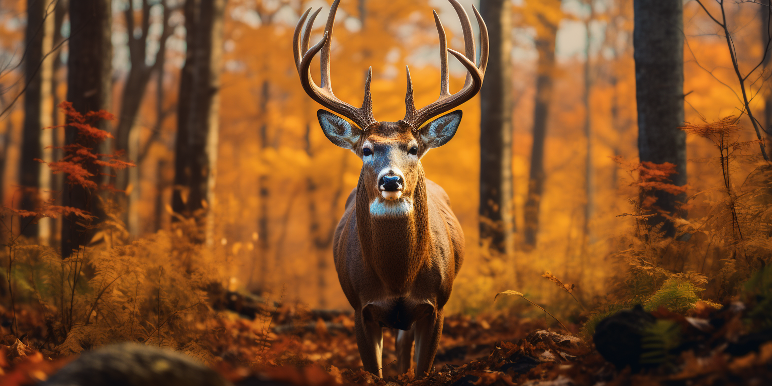 Majestic buck staring at camera