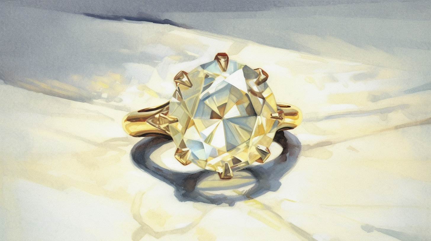 Exquisite Large Diamond Ring in Watercolor