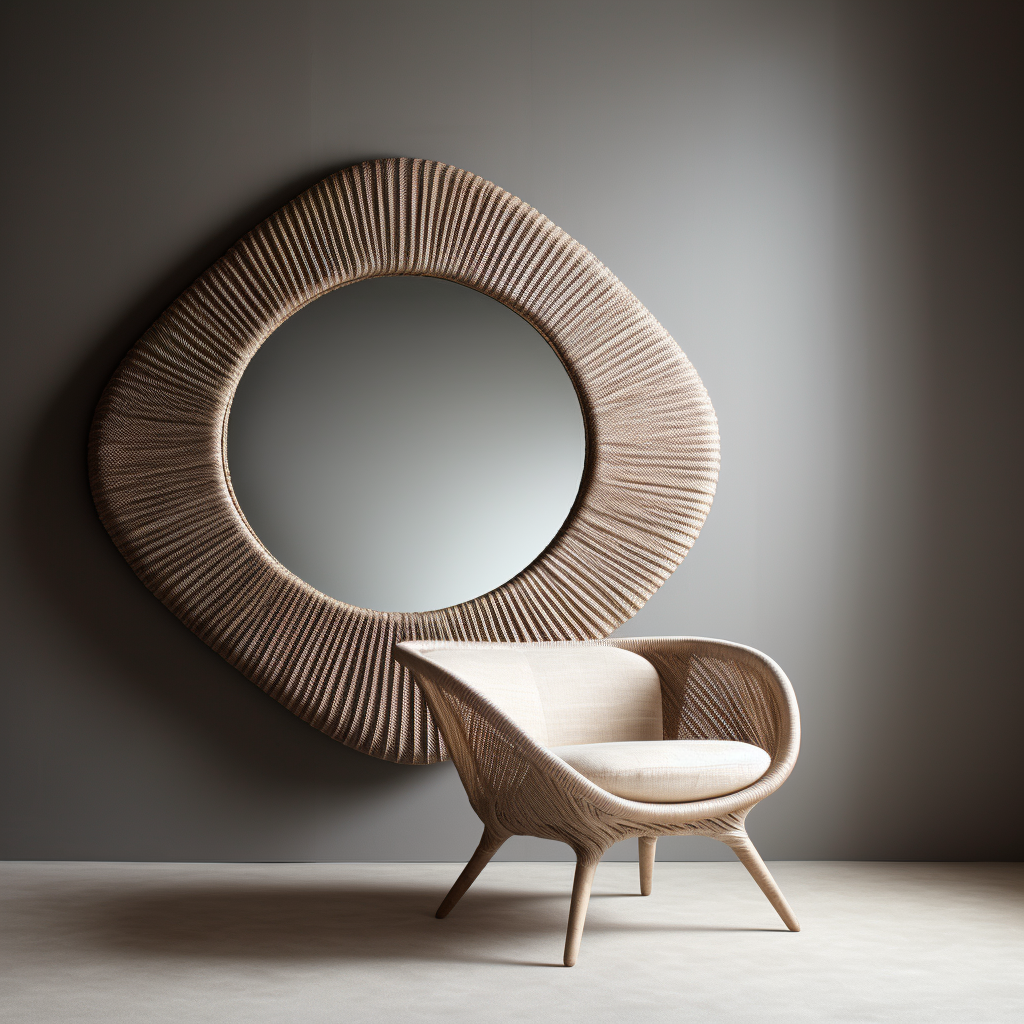 Elegant Raffia Maadili Mirror Piece