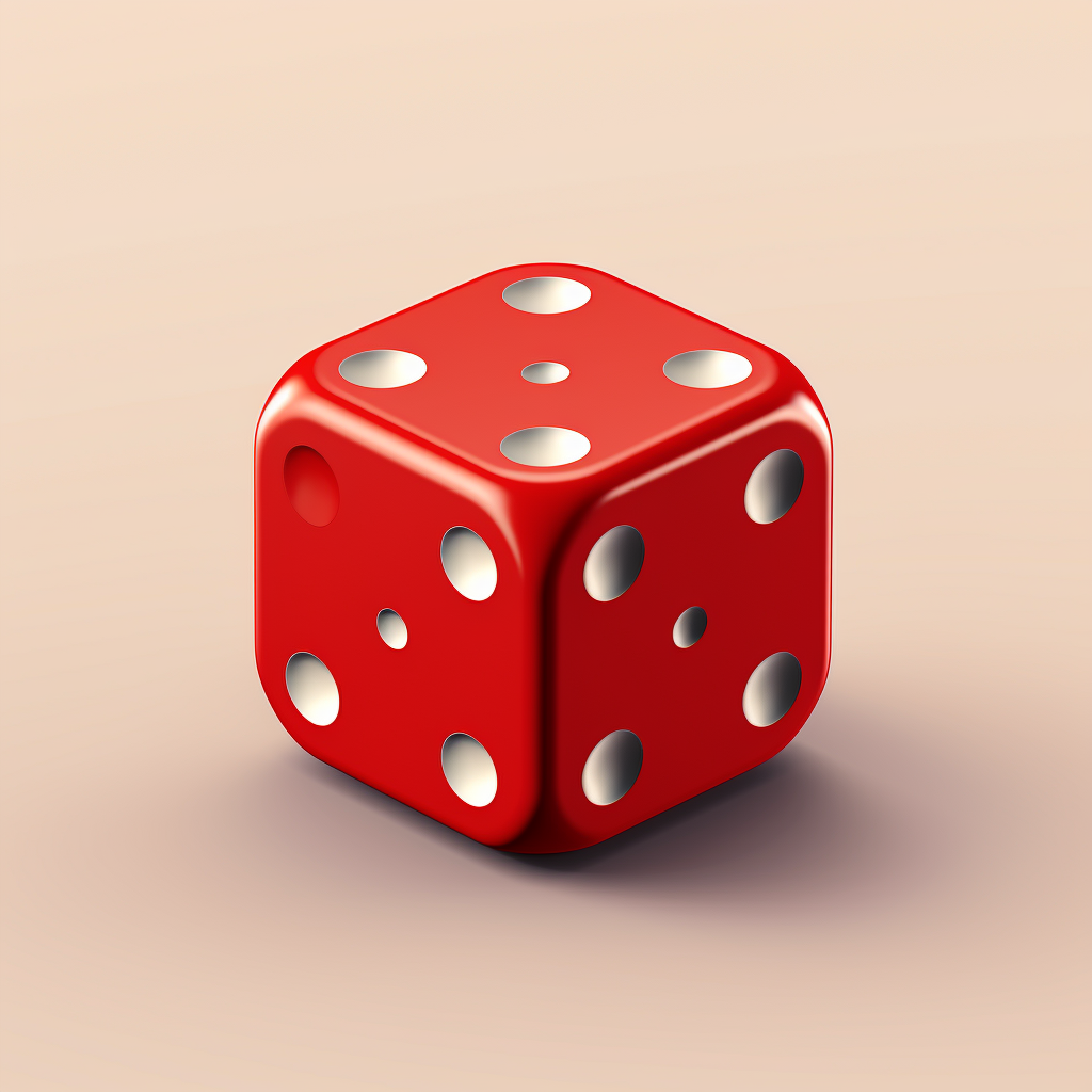 Isometric view of large red dice