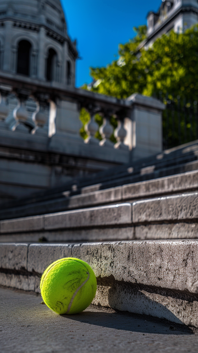 Large tennis ball at Sacre Coeur