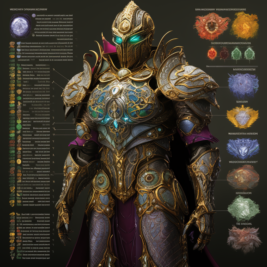 Medieval armor covered in gems