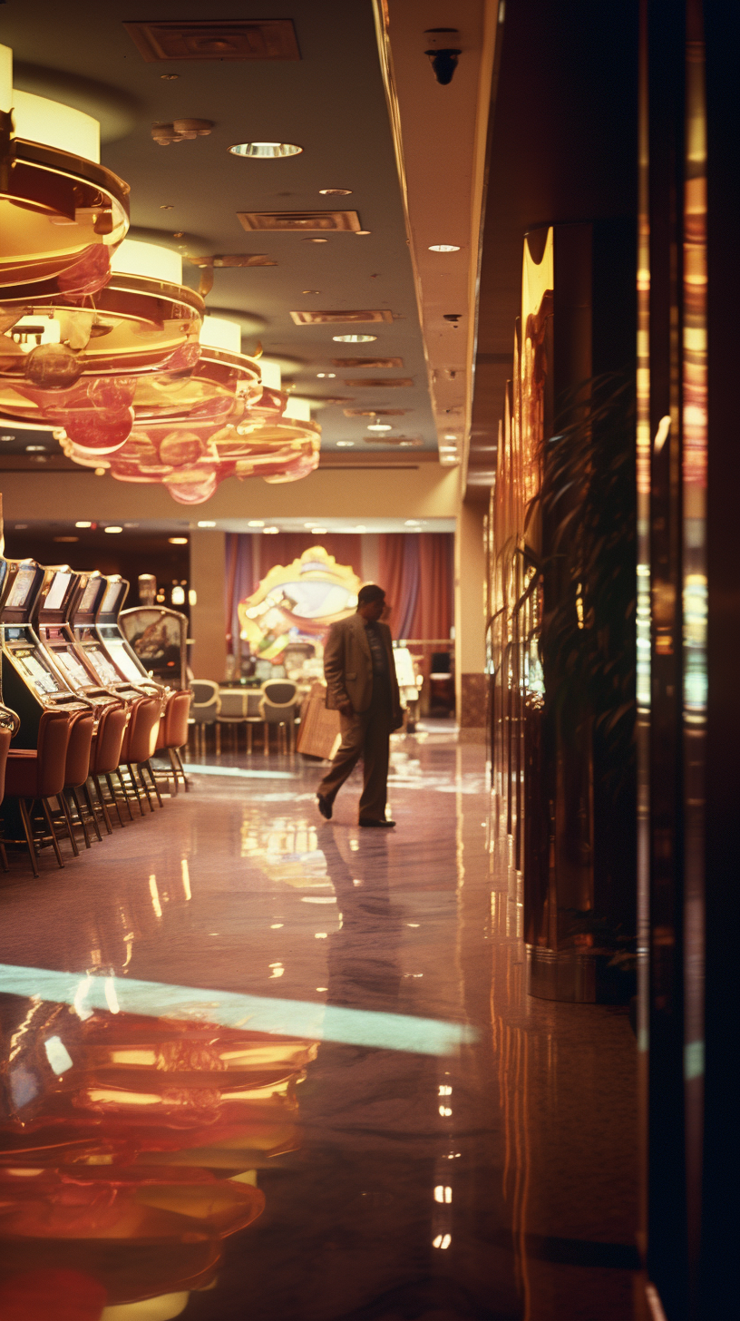 Faded photo of 1980s Las Vegas casino interior