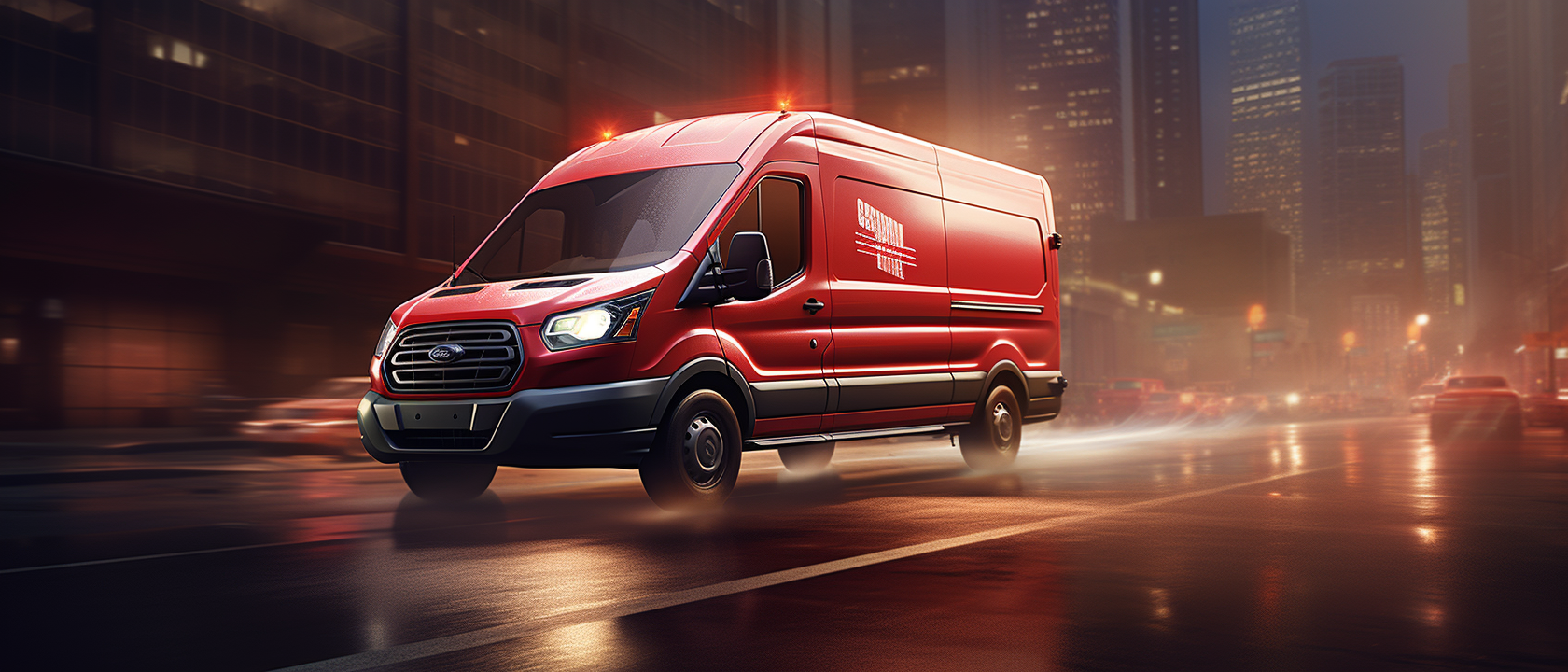 Reliable last mile logistics red van