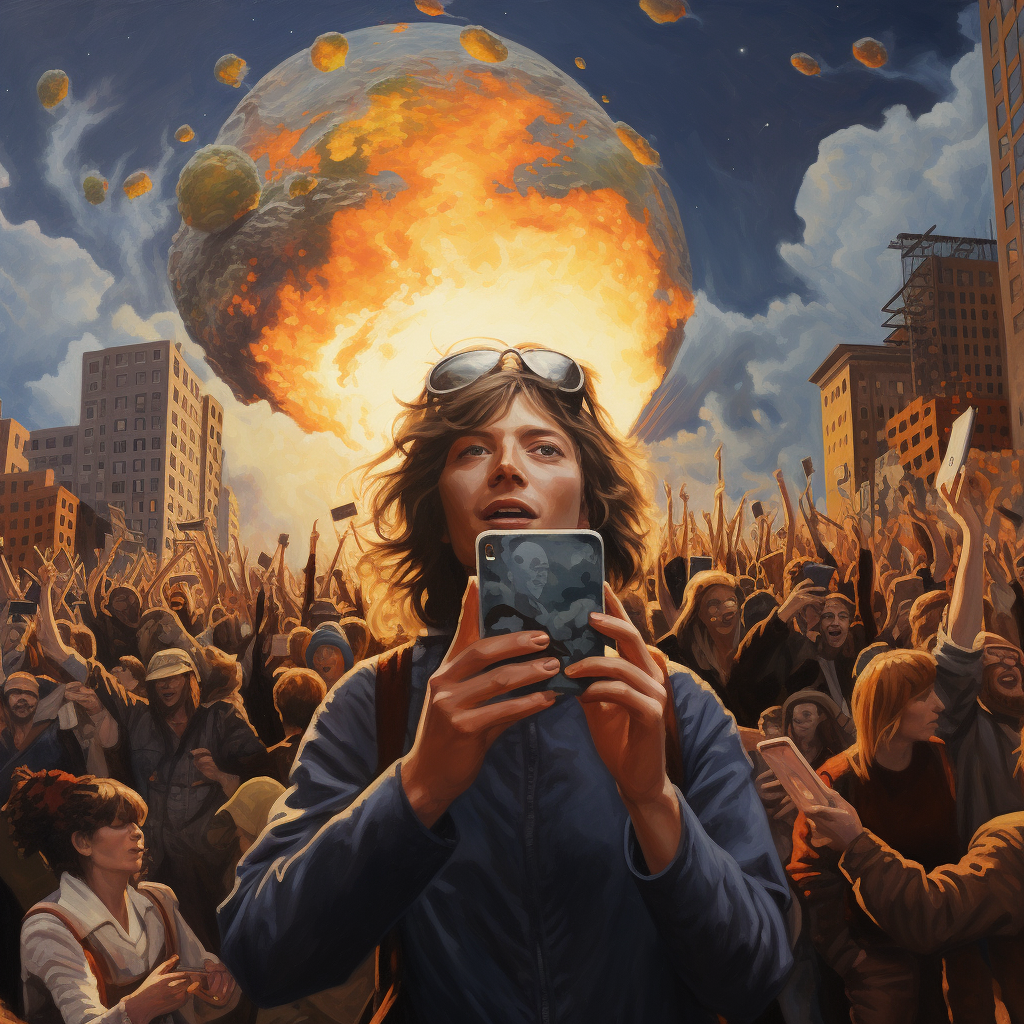 Last selfie on earth during eminent apocalypse