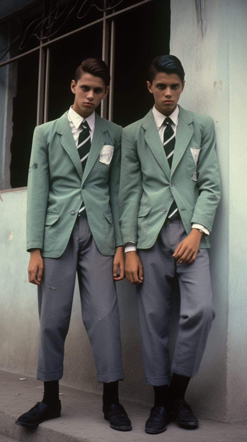 Latin students in uniform during Halloween