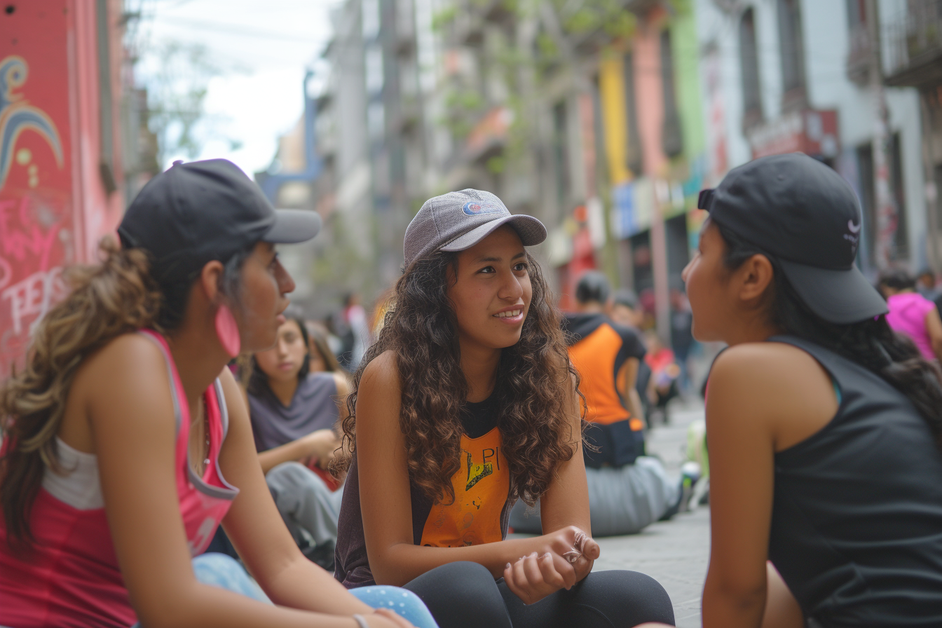 Group of Latina Girl Friends Chilling After Marathon