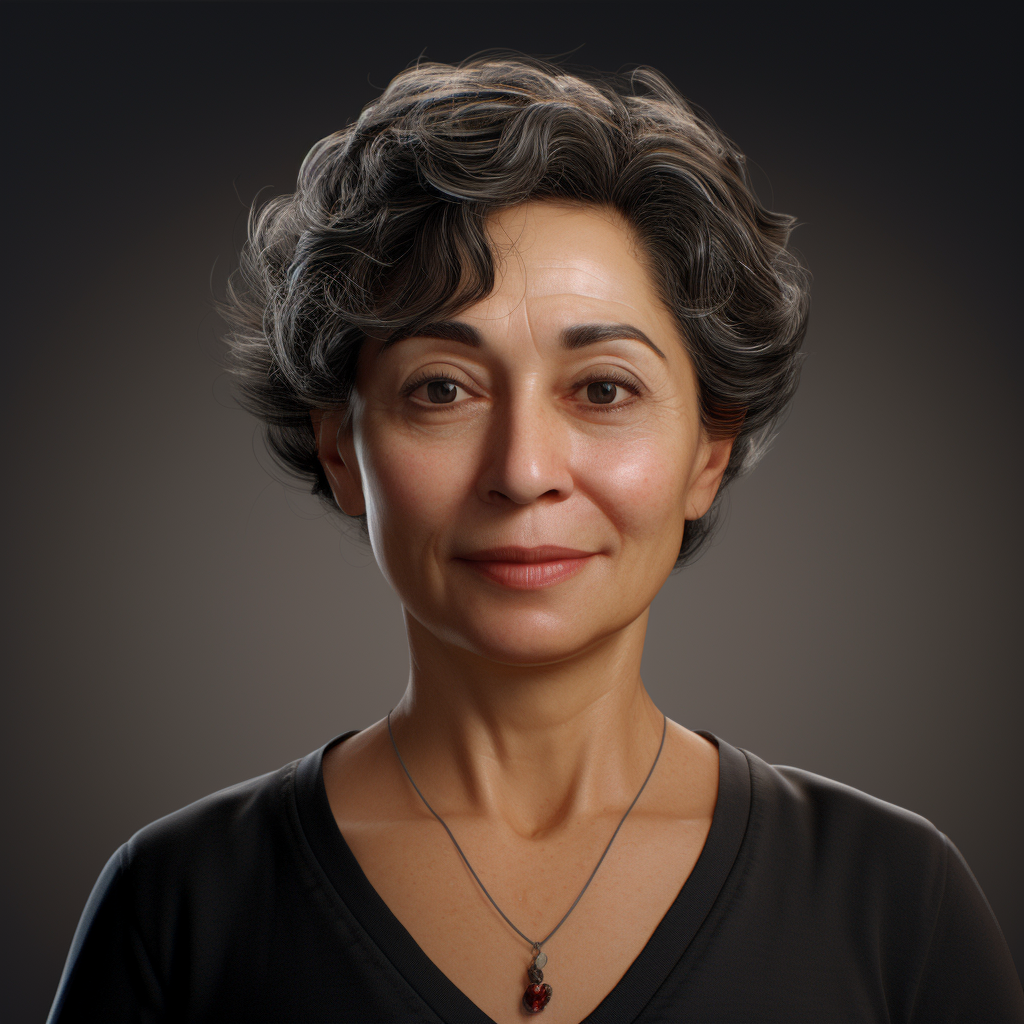 Latina mother with short hair portrait