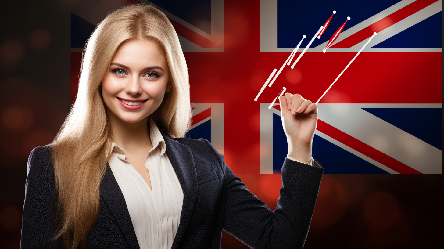 Attractive Latvian Girl with UK Flag