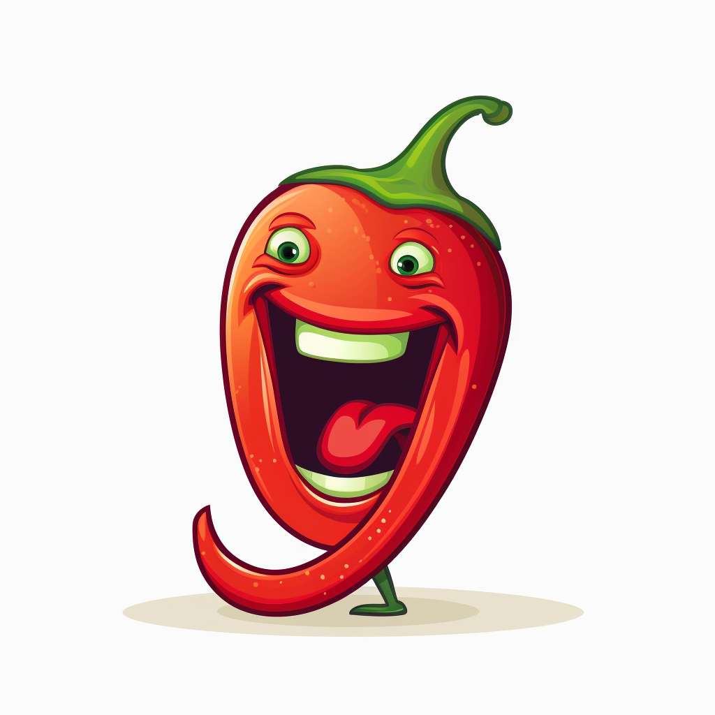 Laughing chili pepper logo art