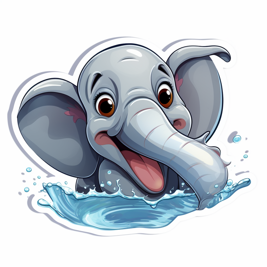 Cute laughing elephant sticker