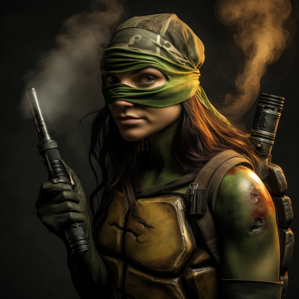 Lauren Boebert as a Ninja Turtle Vaping