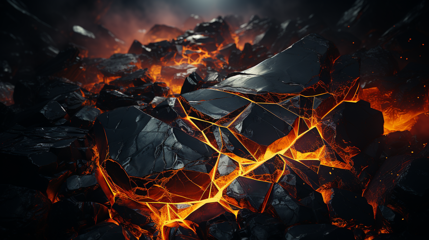 Awe-inspiring lava in cracked stones