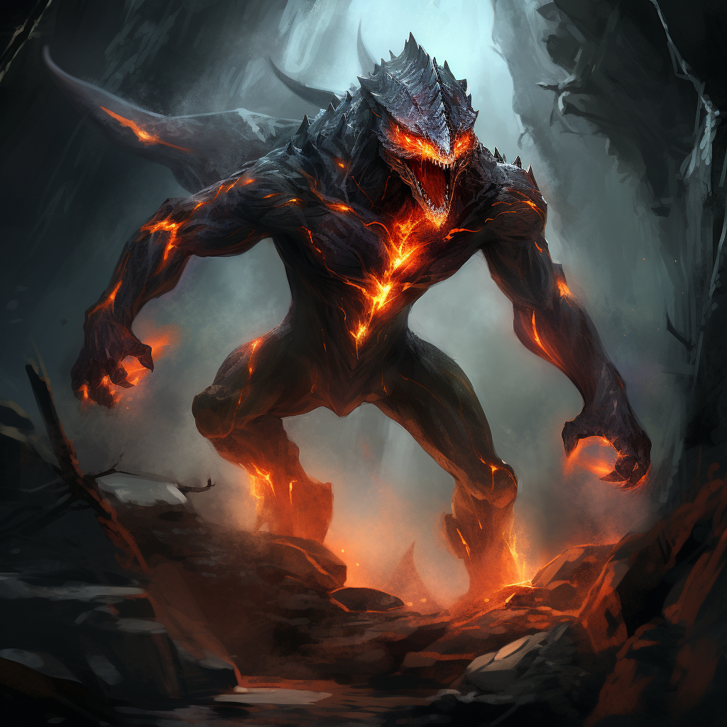 Lava Monster with Fiery Claws