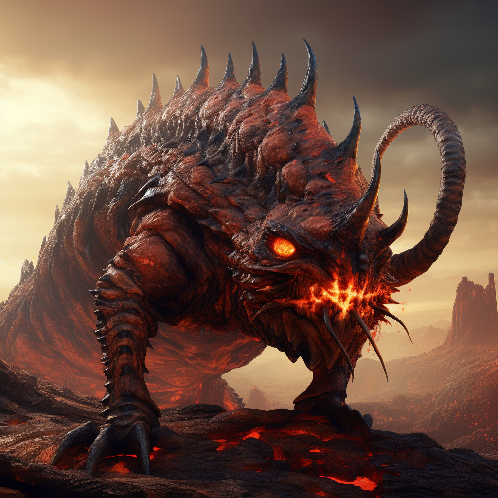 Digital art of a lava Wyrm larva