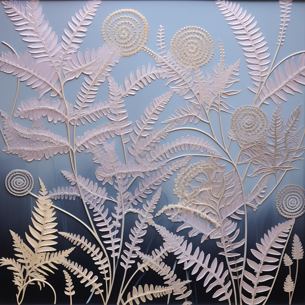 Lavender Blue Fern Art Deco