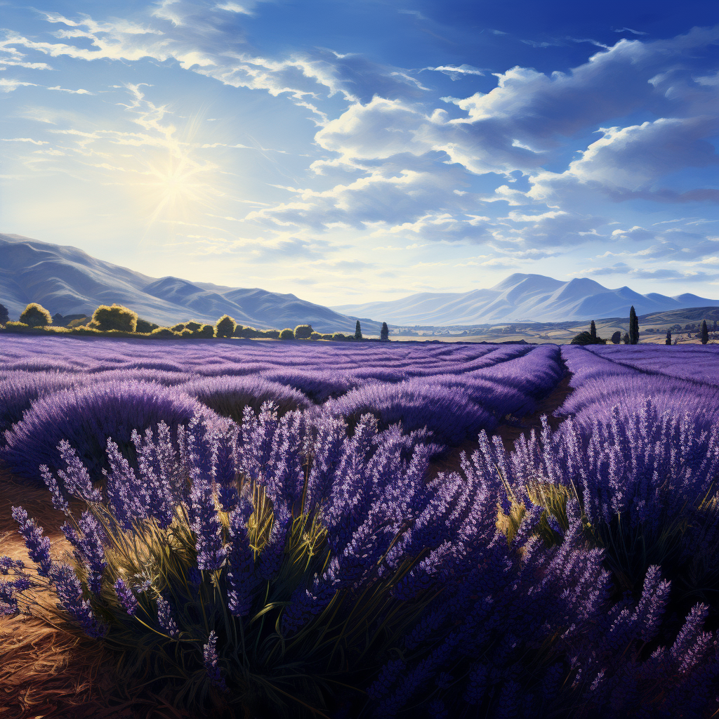 Beautiful Lavender Fields in Fine Detail