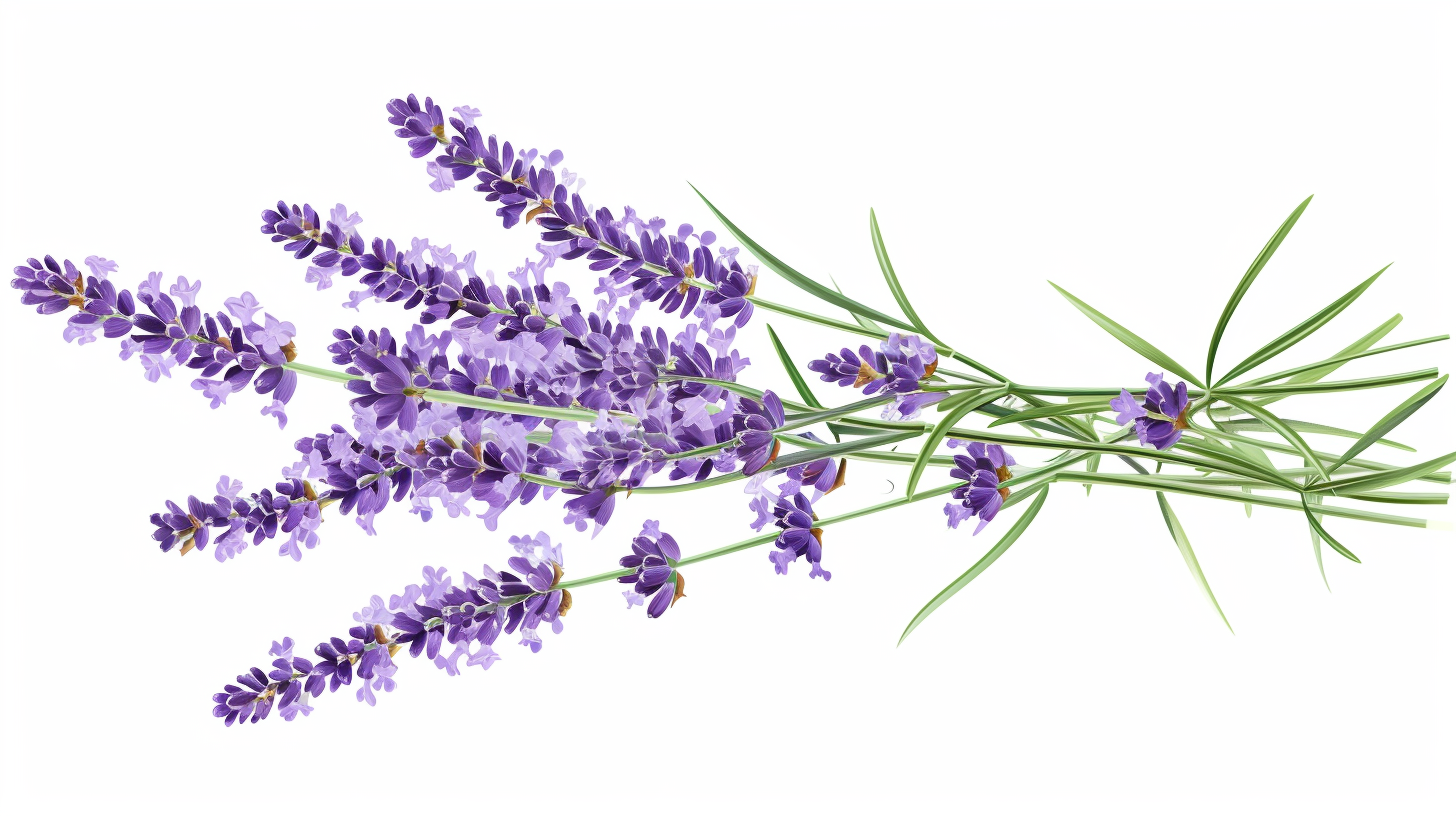 Lavender on White Background