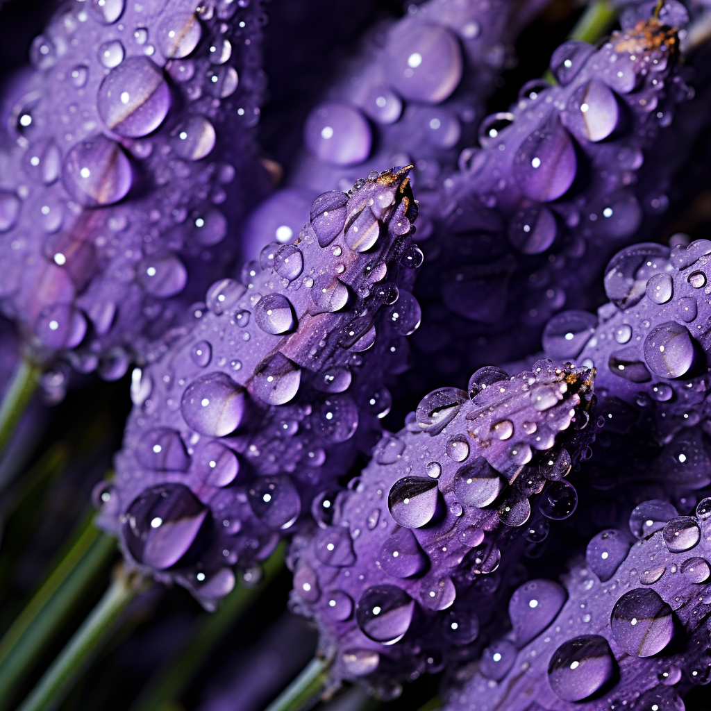 Vibrant lavender flower petals in close-up