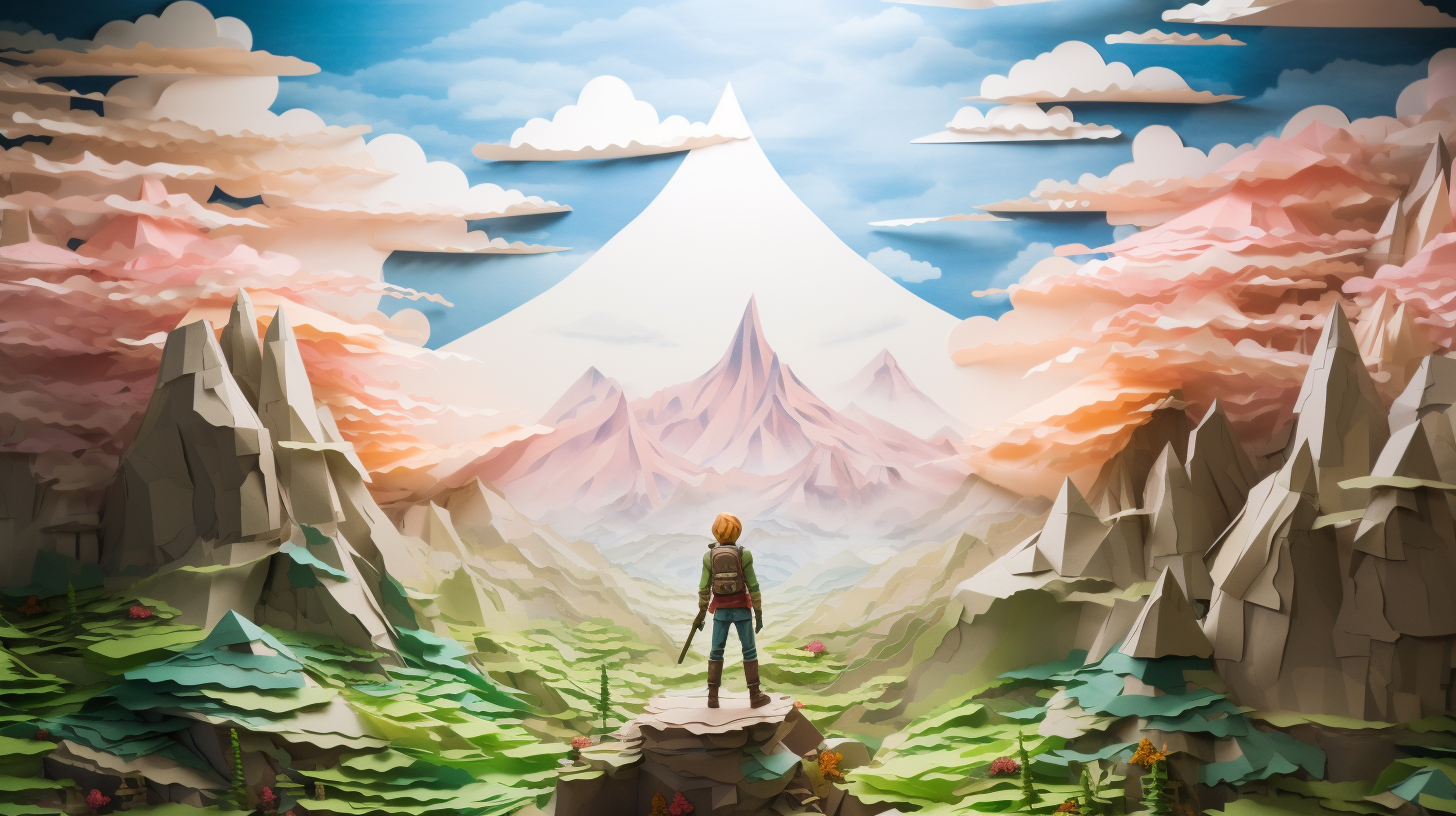 Legend of Zelda mountain diorama art