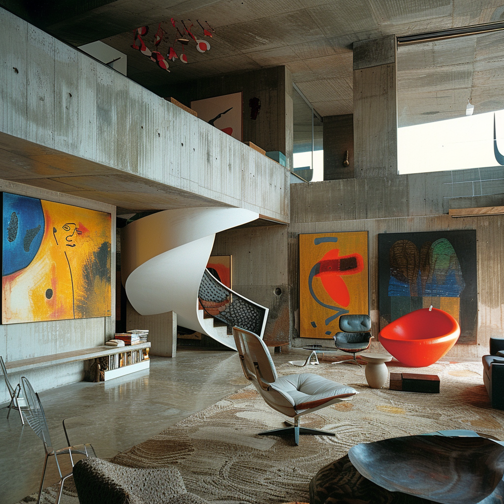 Interior Design in Le Corbusier Style