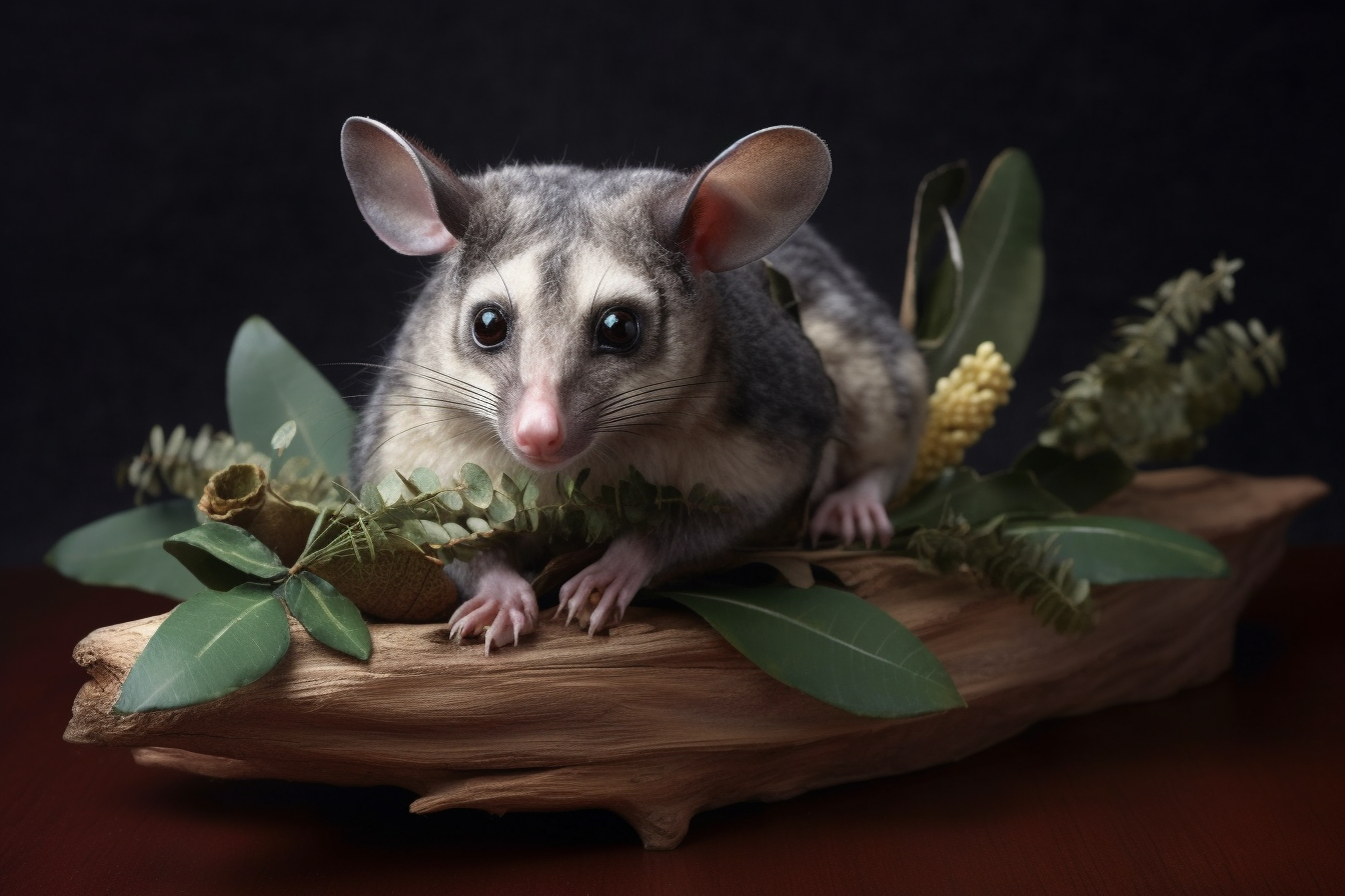 Leadbeaters Possum made from Australian gum leaves