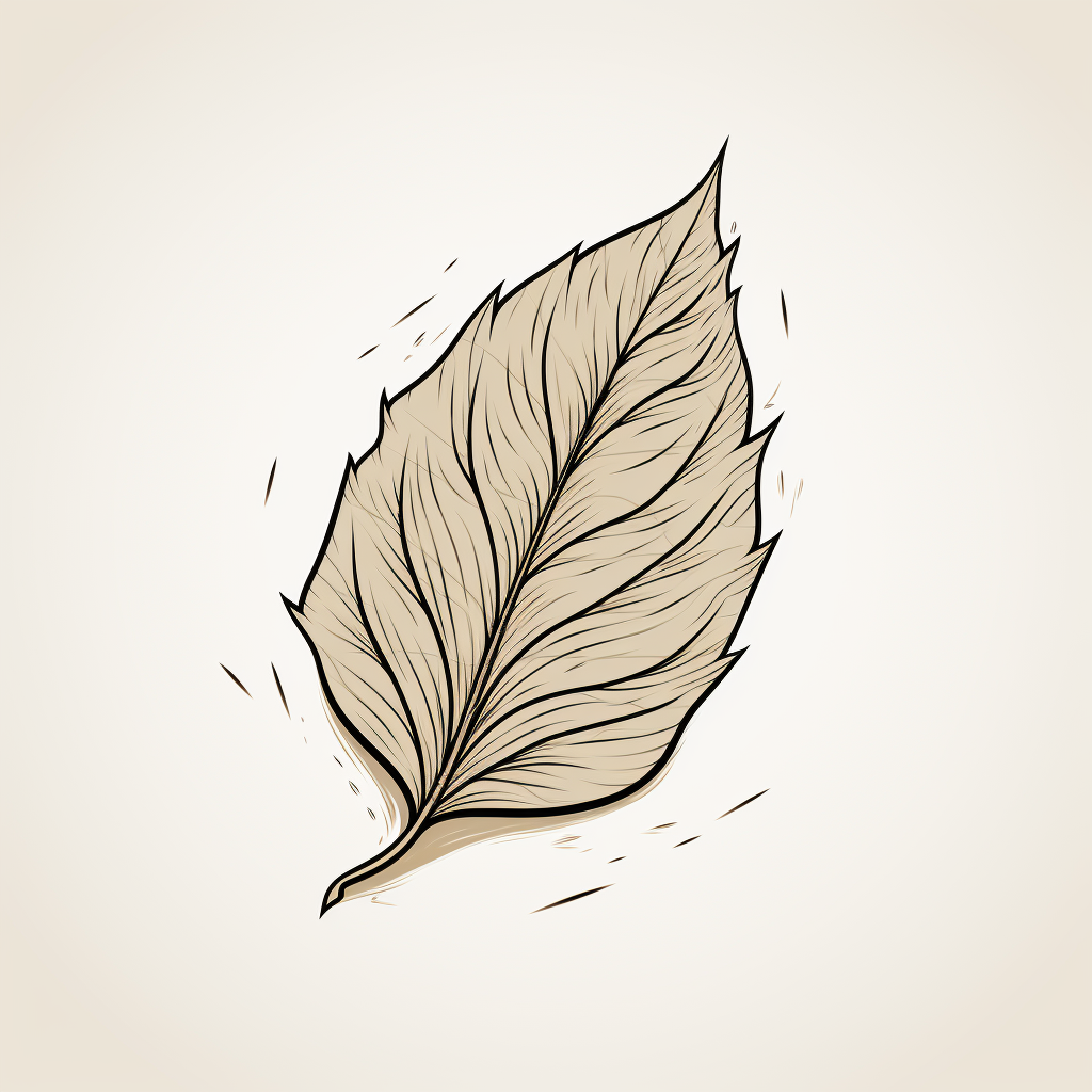 Simple 2D leaf with lightning bolt veins