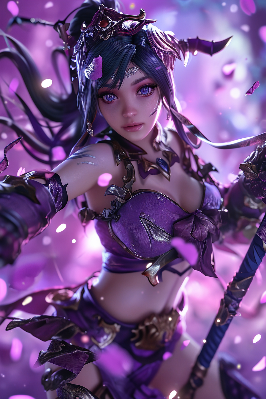 League of Legends purple female character