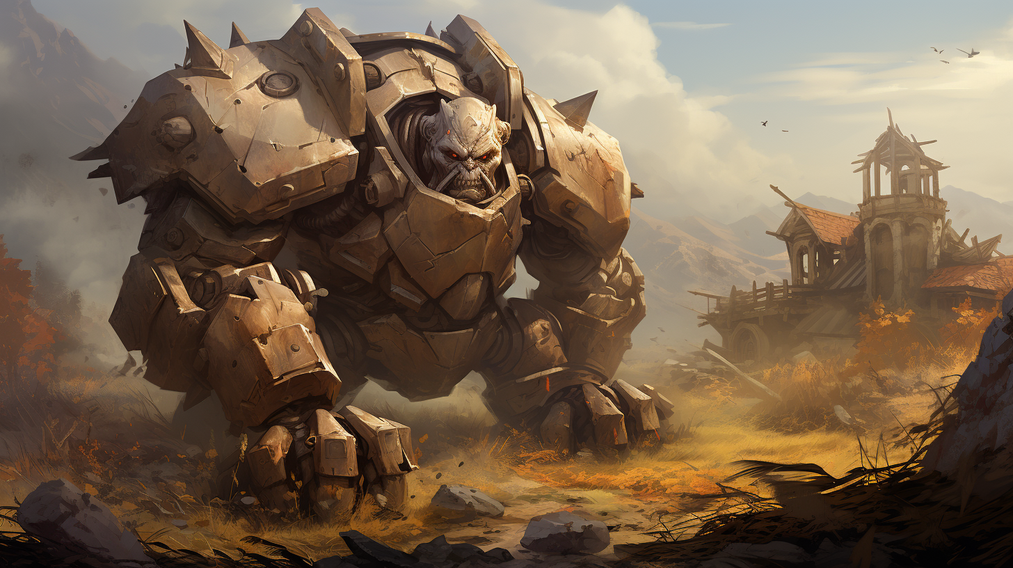 Strong and Protective Tank Golem Character