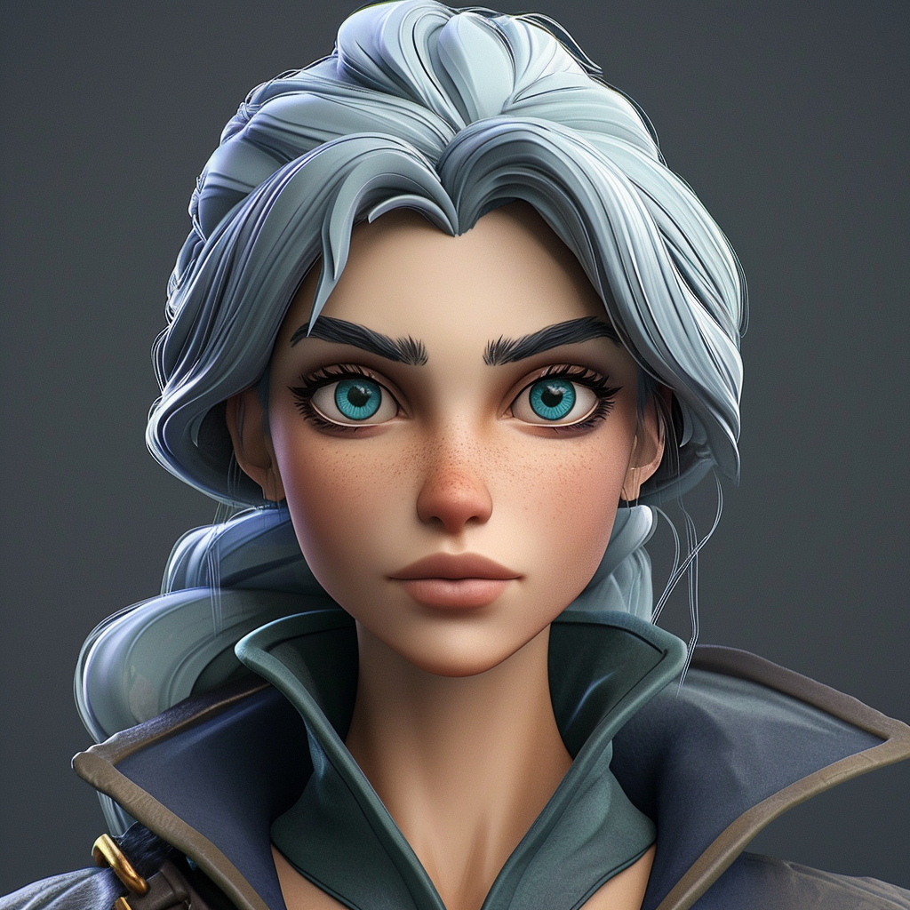 Female character from League of Legends 3D game