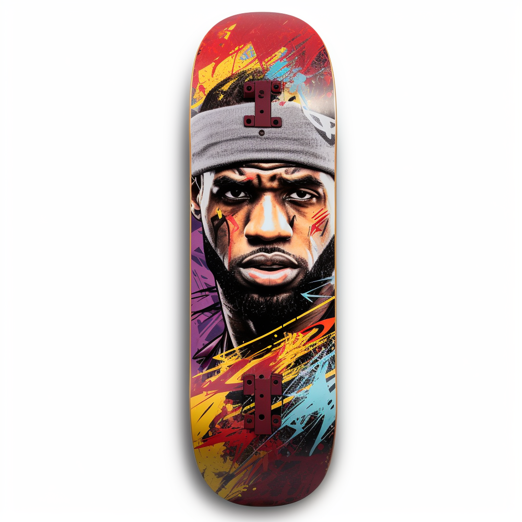 LeBron James riding a skateboard