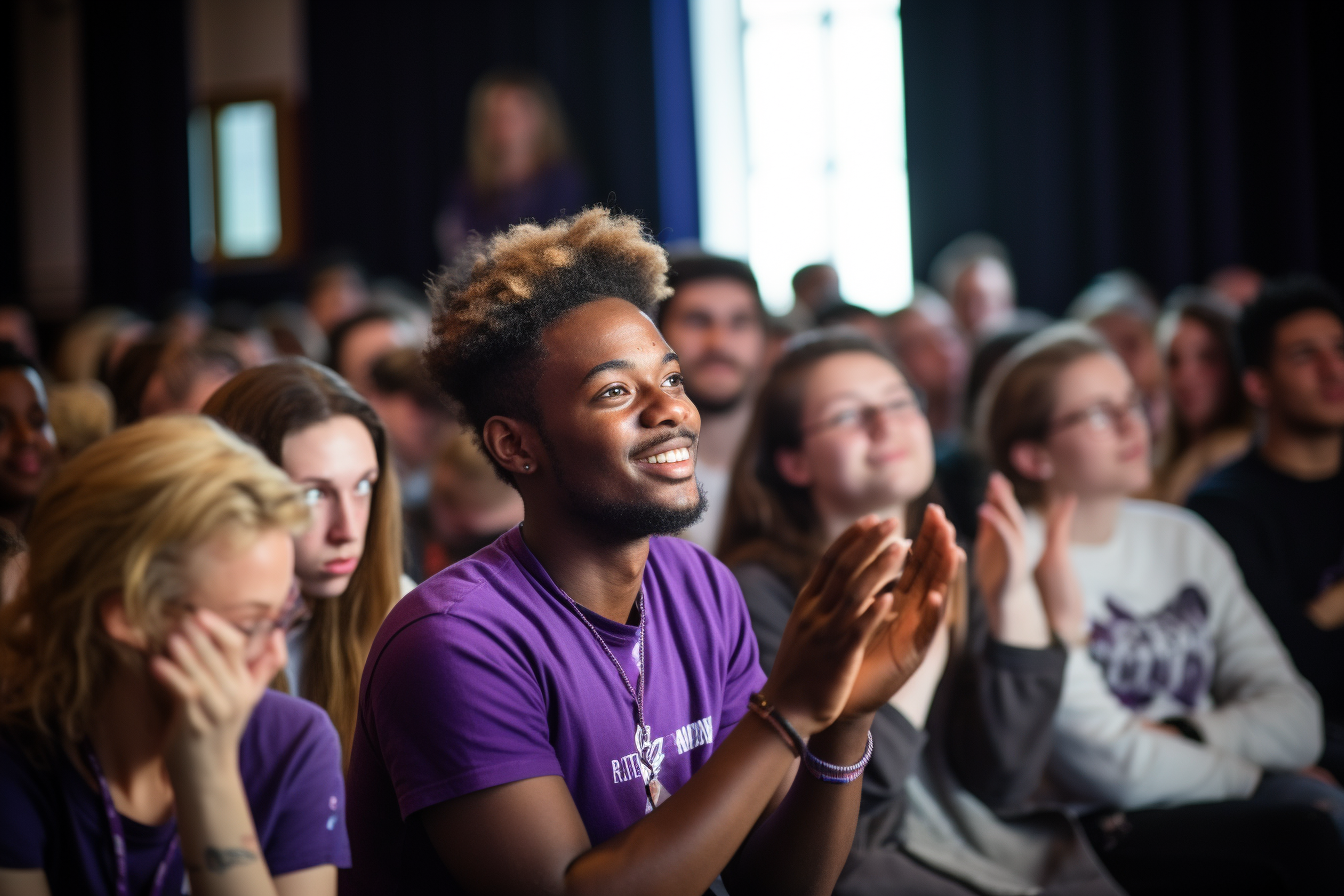 Young people engaged in diverse lecture room