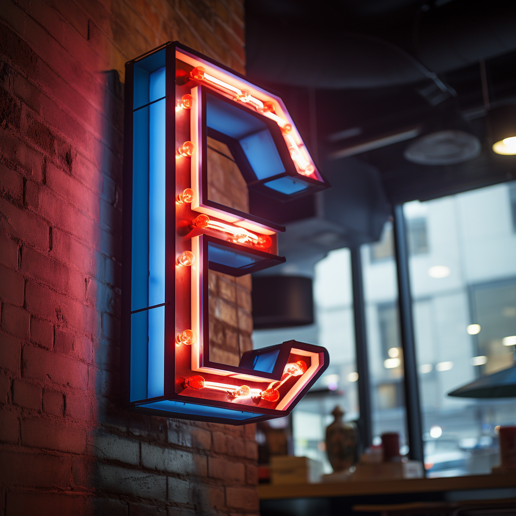 LED Channel Letter Sign Close Up Wall