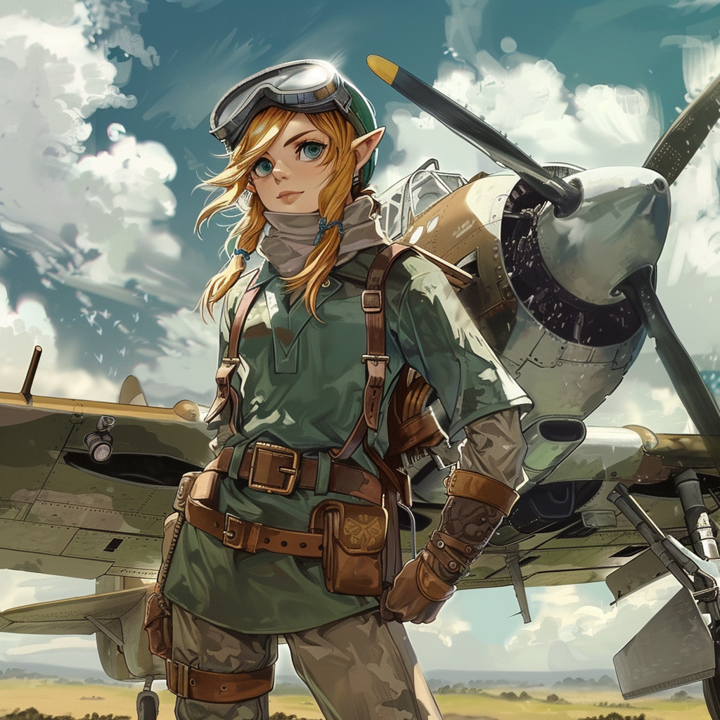 Zelda Link WW2 Pilot Bomber