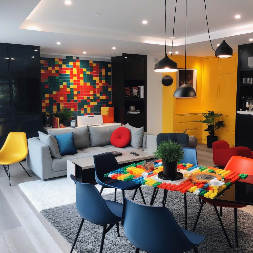 Vibrant Lego-themed apartment project