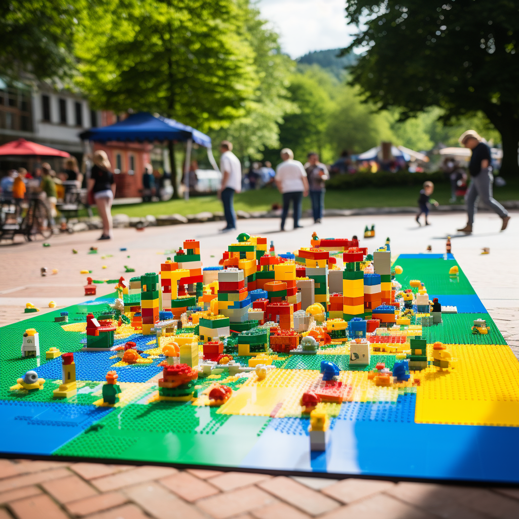 Life Size Lego Board Game in Park