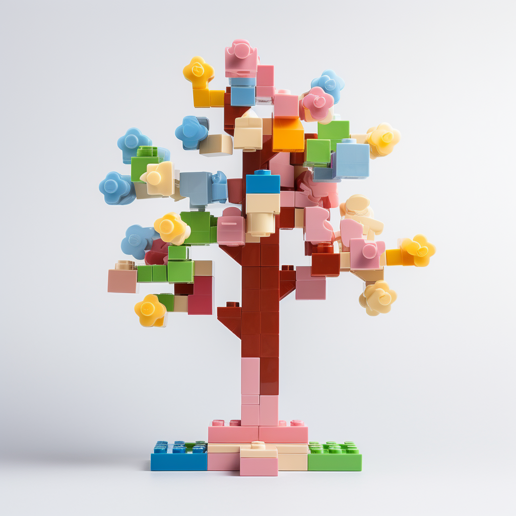 Minimalist Lego brick tree design