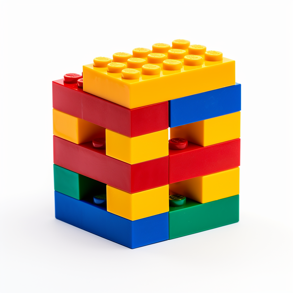 Lego brick on white background