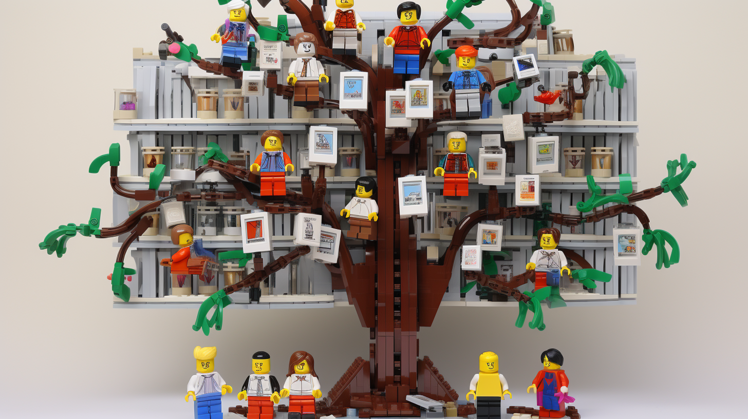 Lego building block family tree design